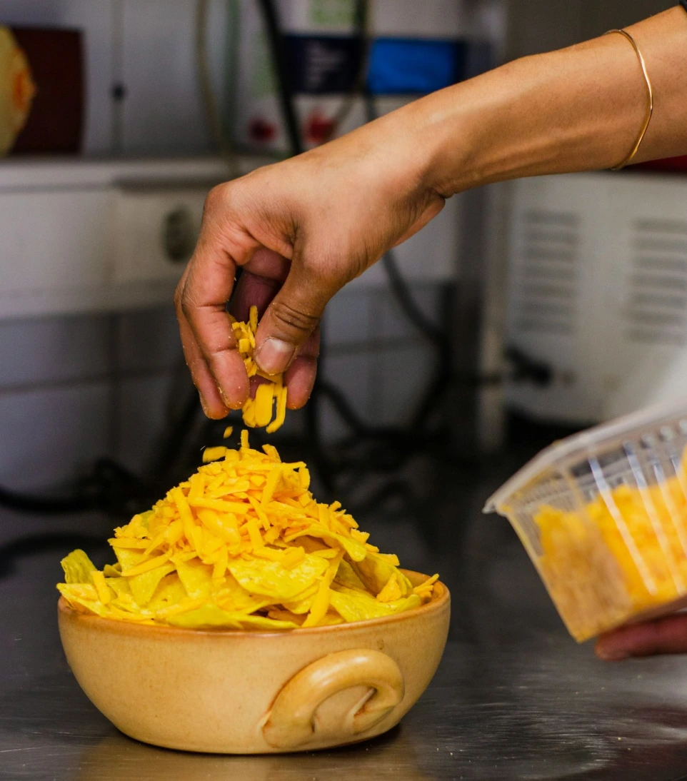 bowl of taco with cheese